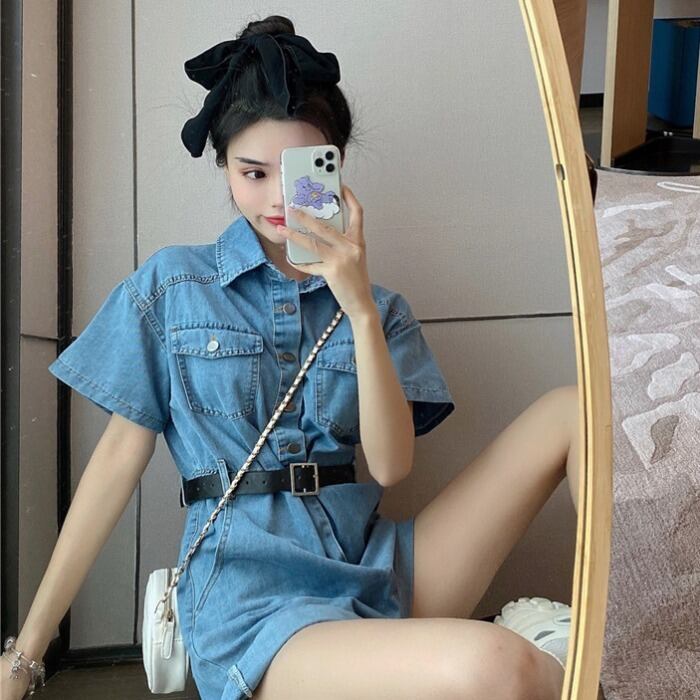 サマースタイルスタンダードショーツ ルーズカジュアルジャンプスーツ オールインワン ベルト レディース レトロ 夏物 ハーネス ブルマー ドラファッションホール17285456565