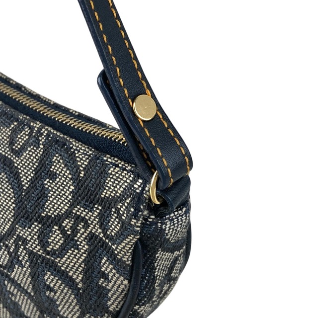 Christian Dior クリスチャン ディオール ハンドバッグ ネイビー トロッター ジャガード ミニバッグ アクセサリーポーチ vintage ヴィンテージ オールド szr3xn
