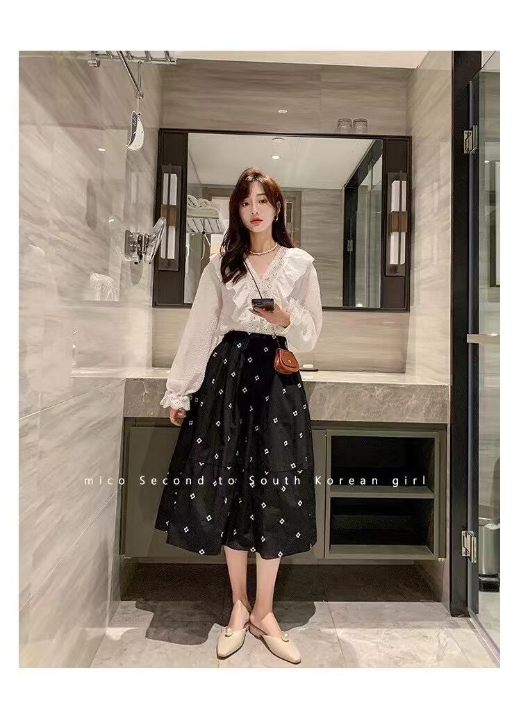 ミモレ丈シンプル柄スカート　AJ11394-5010