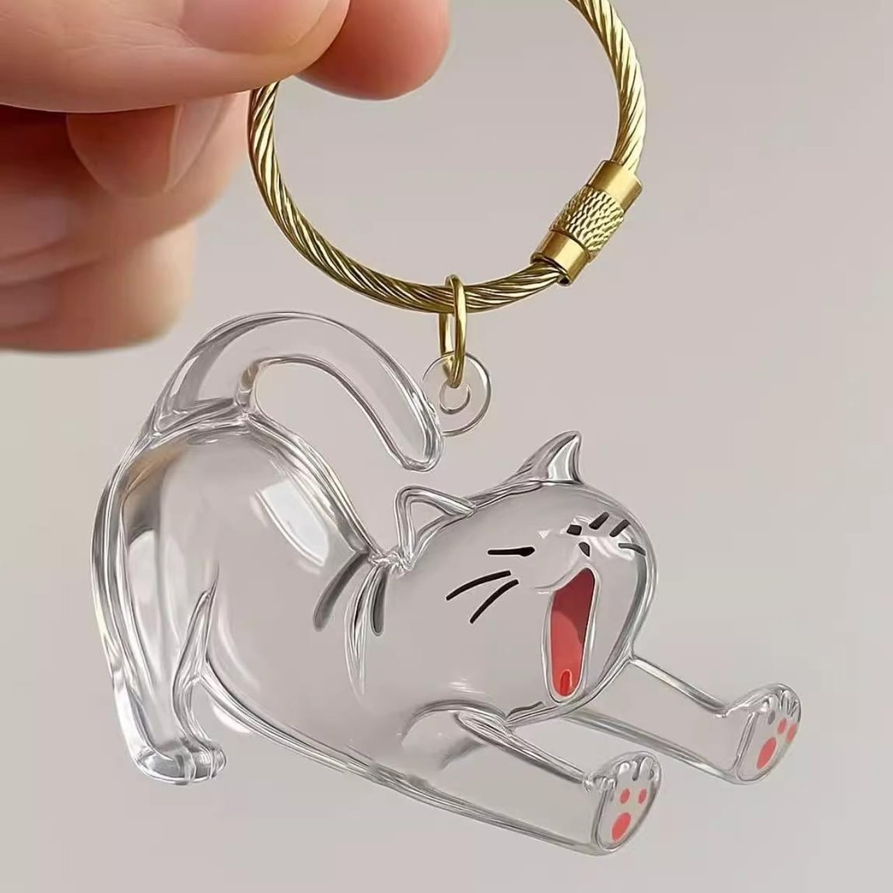 JL68 .透明ねこ毛収集キーホルダー｜ねこ毛メモリアルチャーム