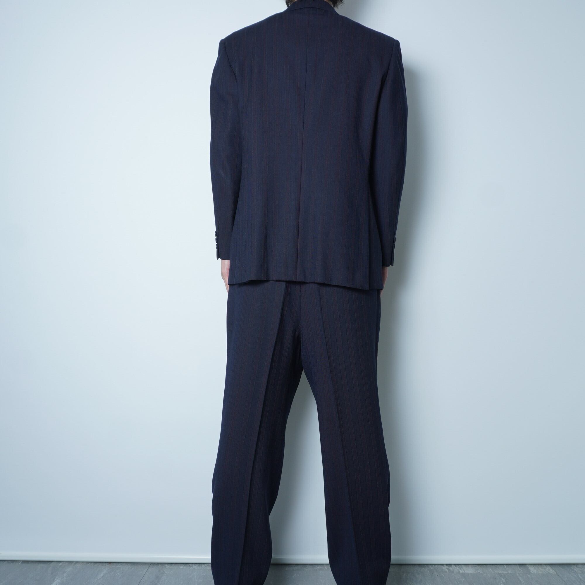 Yves Saint Laurent】イブサンローラン WOOL100%ストライプシングル2B