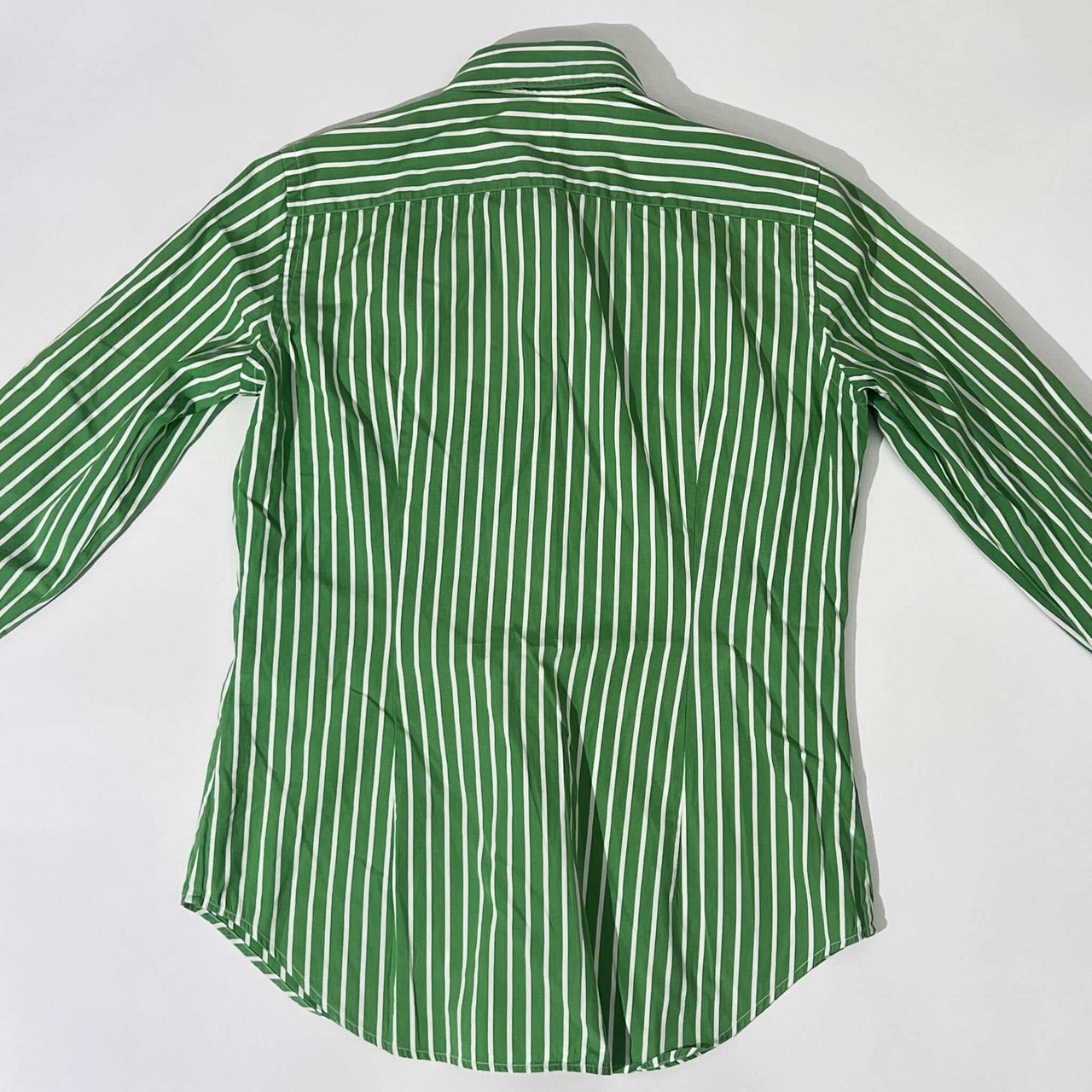 90s RALPH LAUREN SPORT ラルフローレン ストライプ 長袖シャツ 6/グリーン レディース ビンテージ