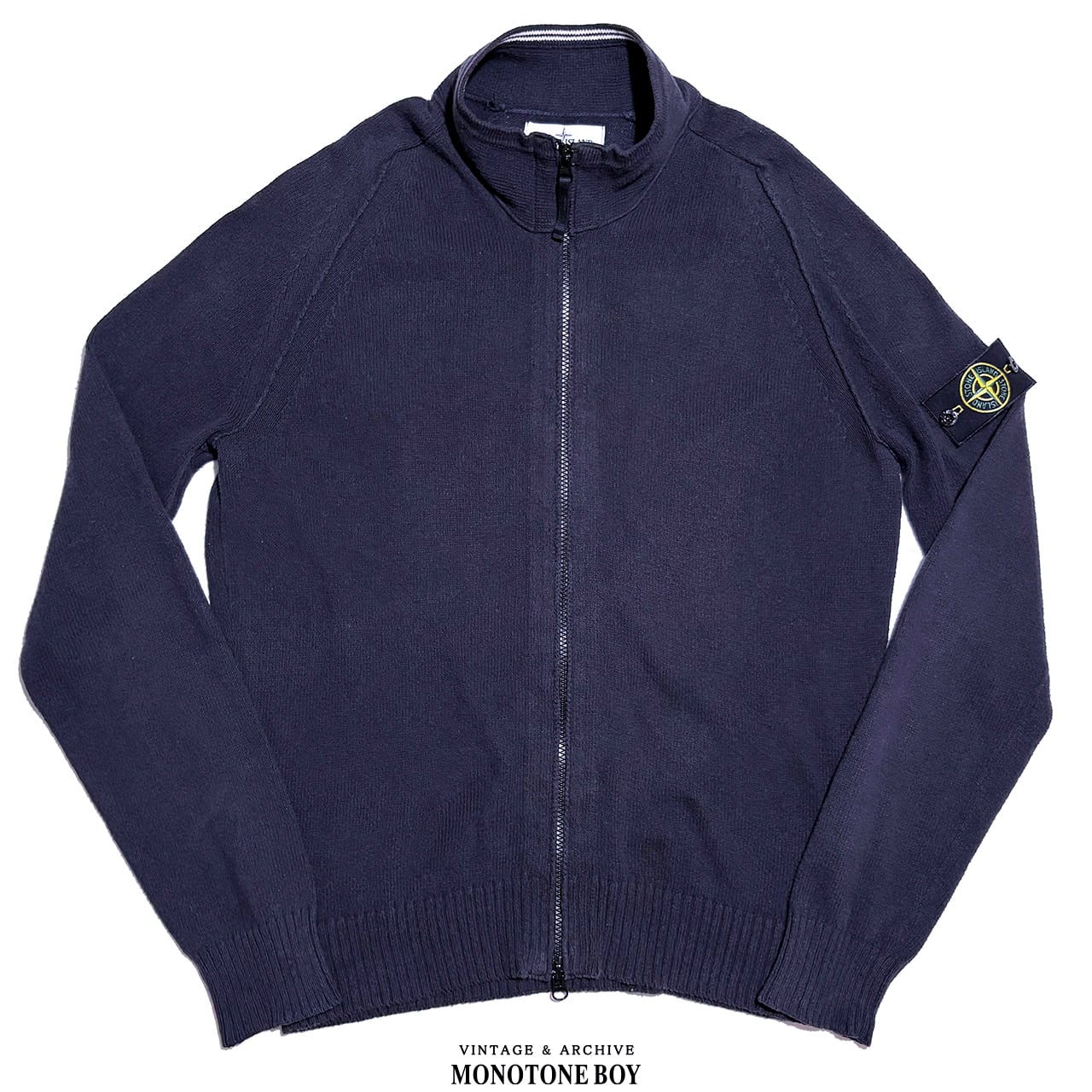 STONE ISLAND 2012SS ZIP UP DRIVERS COTTON KNIT NAVY size L