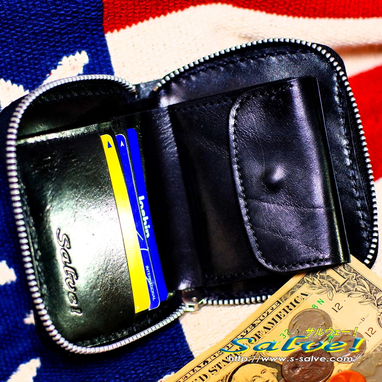 ハーフウォレット（二つ折り財布) ライダース仕様 ロック パンク