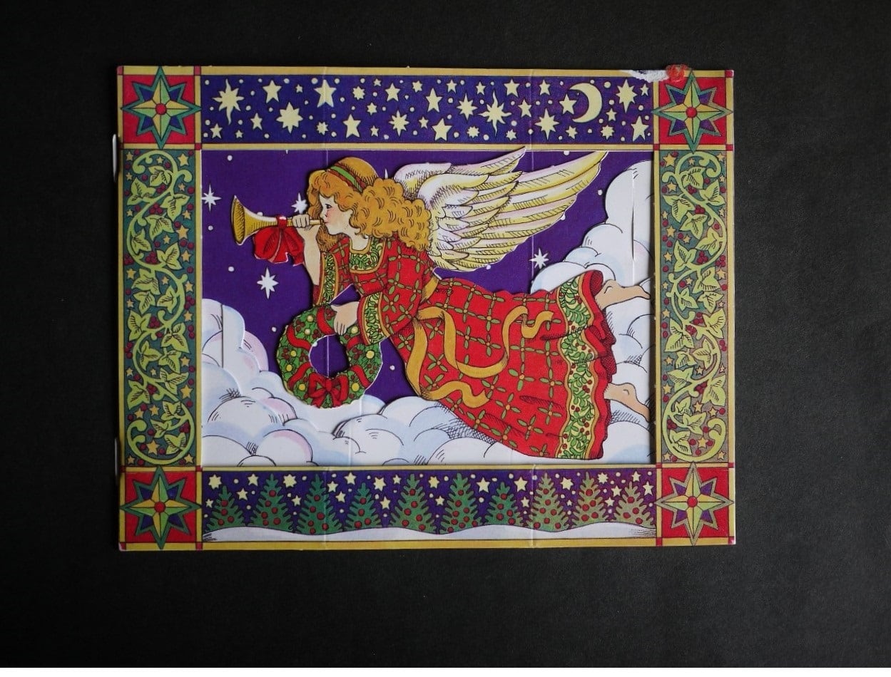 クリスマス立体ポップアップカード 笛を吹く天使