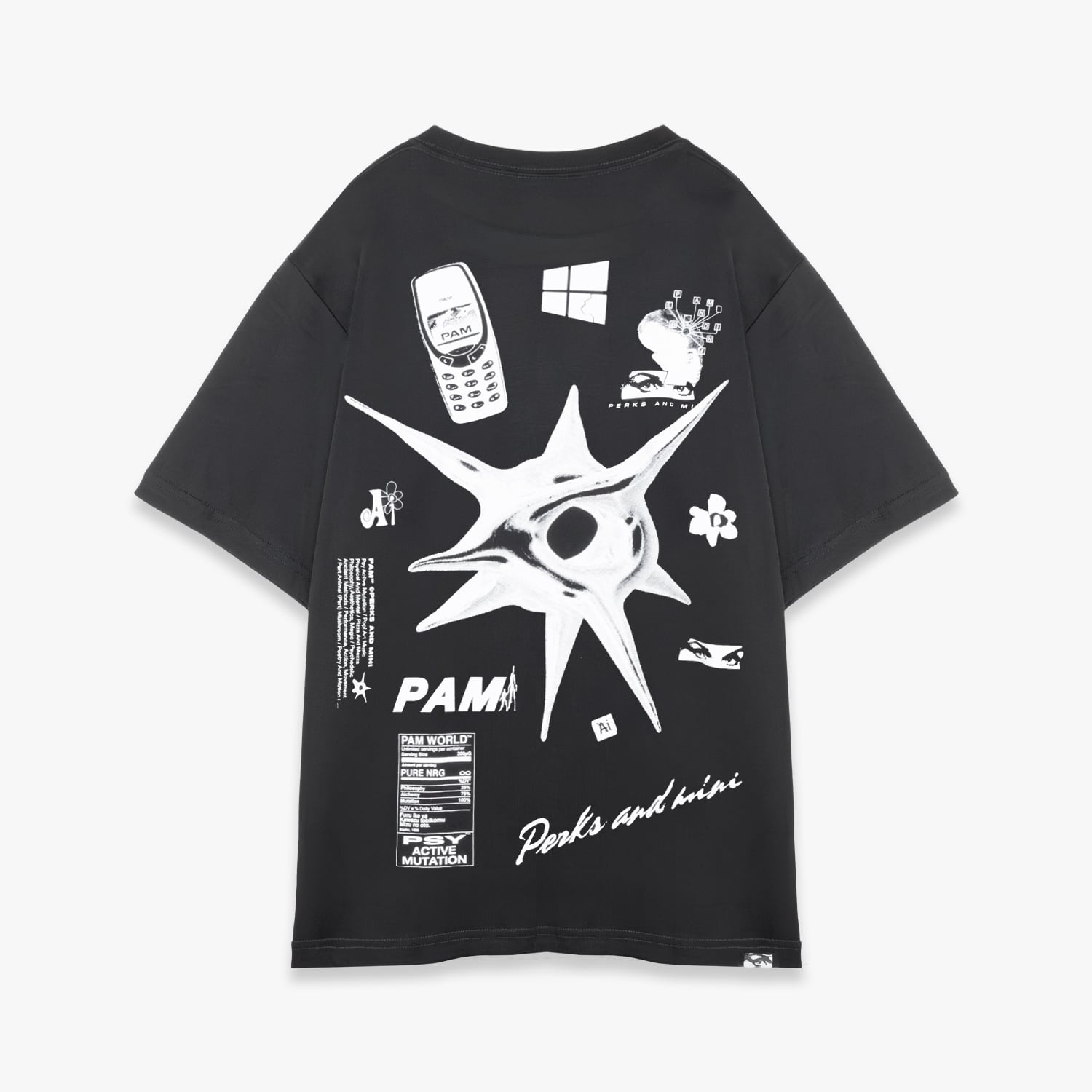 P.A.M. / PERKS AND MINI 26SS SS TEE - MONTAGE (BLACK)