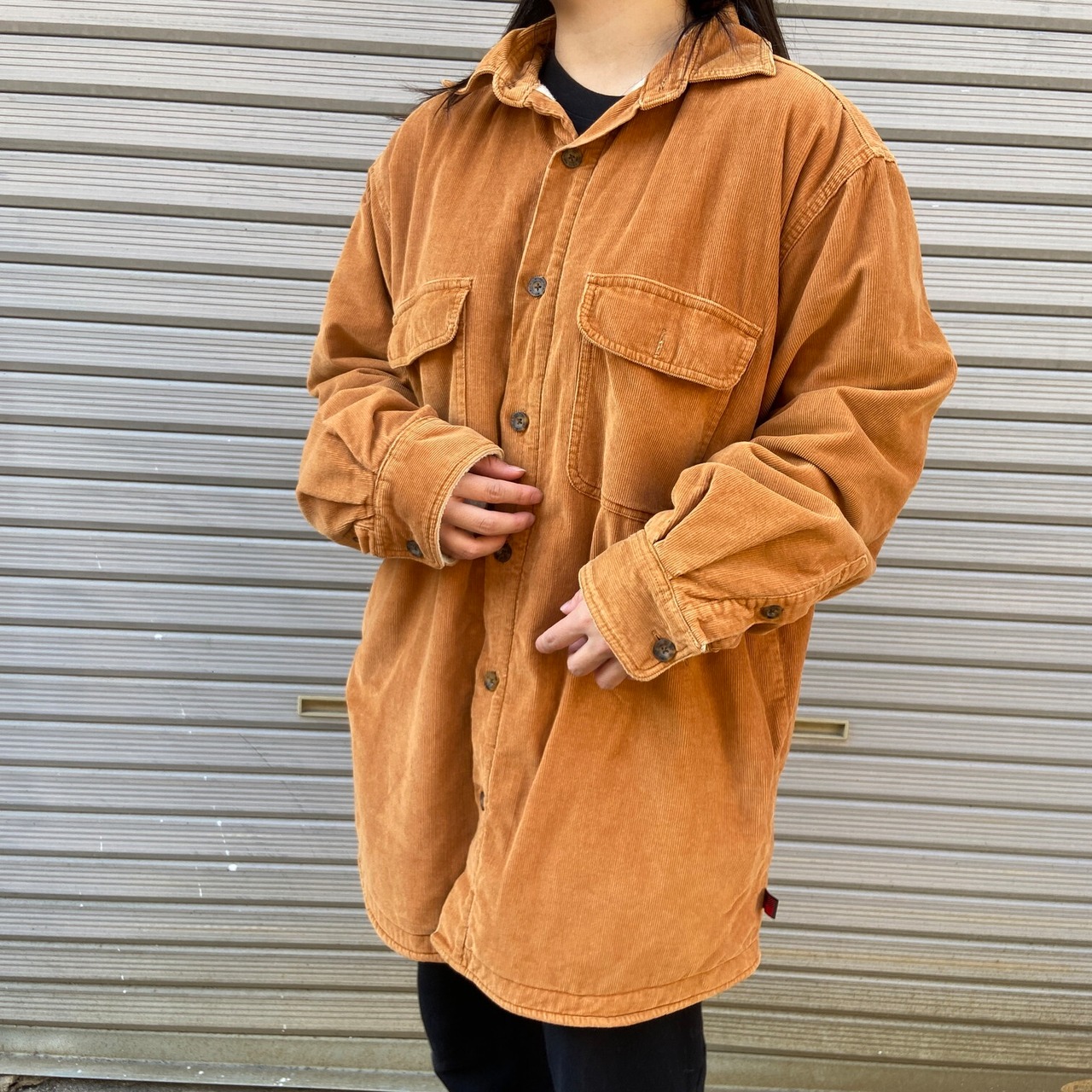 WOOLRICH ウールリッチ 裏フリース コーデュロイシャツ メンズM 古着 