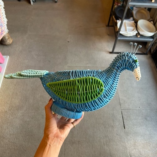 PEACOCK BASKET　ピーコックバスケット　バスケット　鳥　カゴ　小物入れ　アニマルモチーフ　