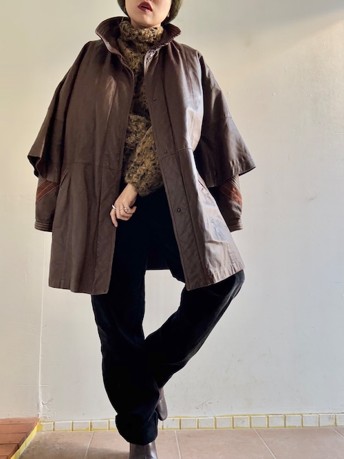 70-80s Vintage Design Leather Coat