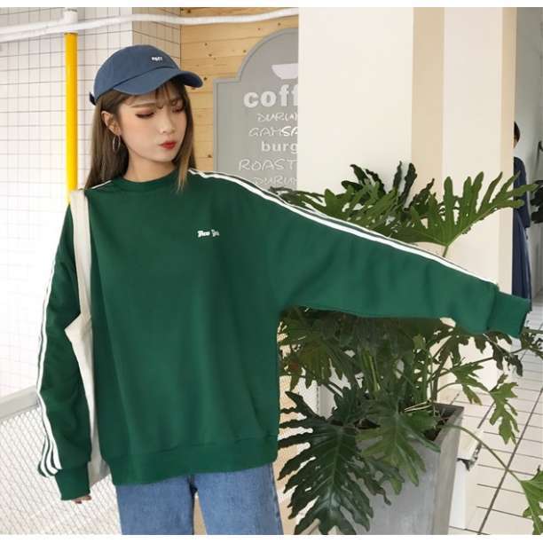 スリーライン 三本線 トレーナー ビッグトレーナー 緑 グリーン