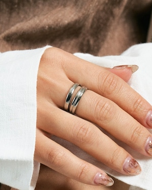 316L double ligne ring【SILVER】#r76
