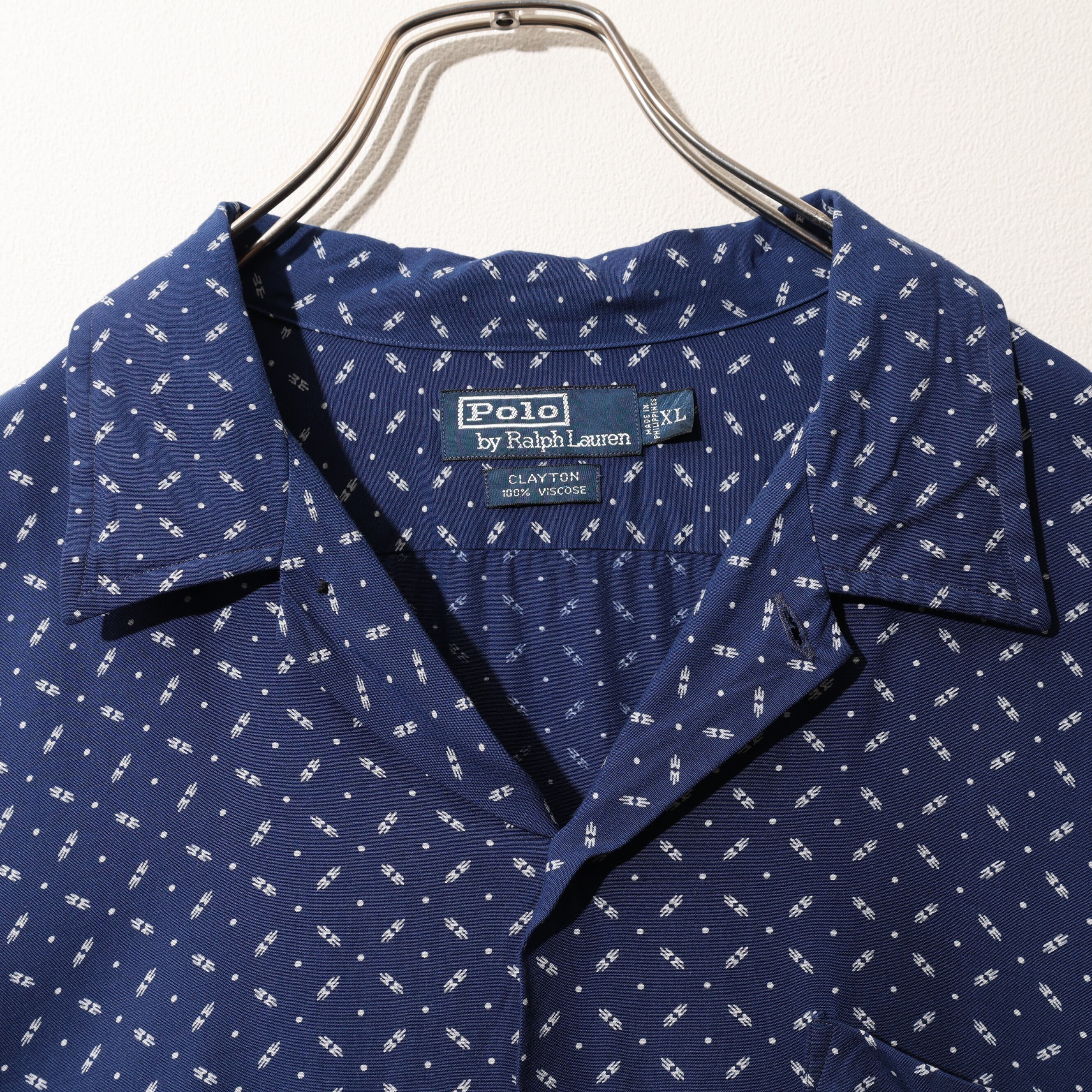 ヒ*ア様 ポロ ラルフローレン 半袖 シャツ XL 総柄 CLAYTON 花柄 ポロ ラルフローレン 開襟 ループカラー 半袖 アロハ 総柄