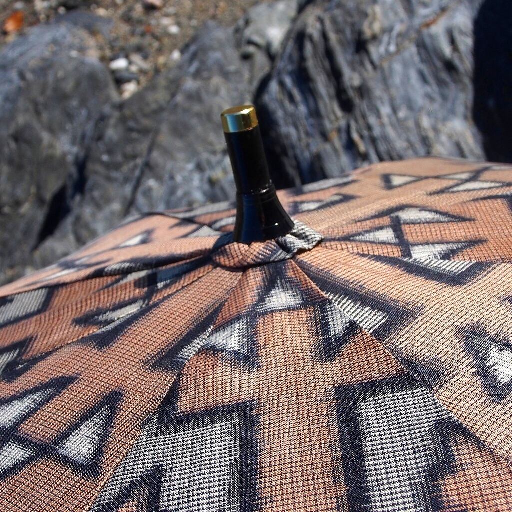 ハンドメイド　銘仙の着物から作った日傘　炎気 銘仙の着物から作った日傘 炎気 | iichi 日々の暮らしを心地よく