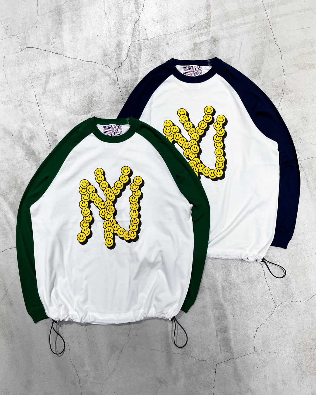 NY RAGLAN DRAW CORD L/S TEE