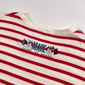 SINA COVA シナコバ 刺繍入り マリン ボーダー 長袖Tシャツ カットソー キングサイズ K /ホワイト×レッド/メンズ/日本製/船長ワッペン