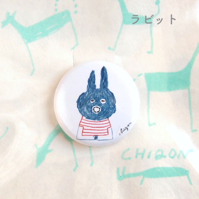 【CHIQON】ROUND  缶バッチ「ラビット」