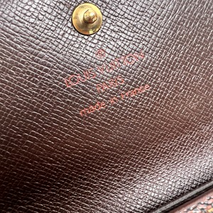LOUIS VUITTON ヴィトン ポルトモネ ダミエ 三つ折り財布 ブラウン A-12779