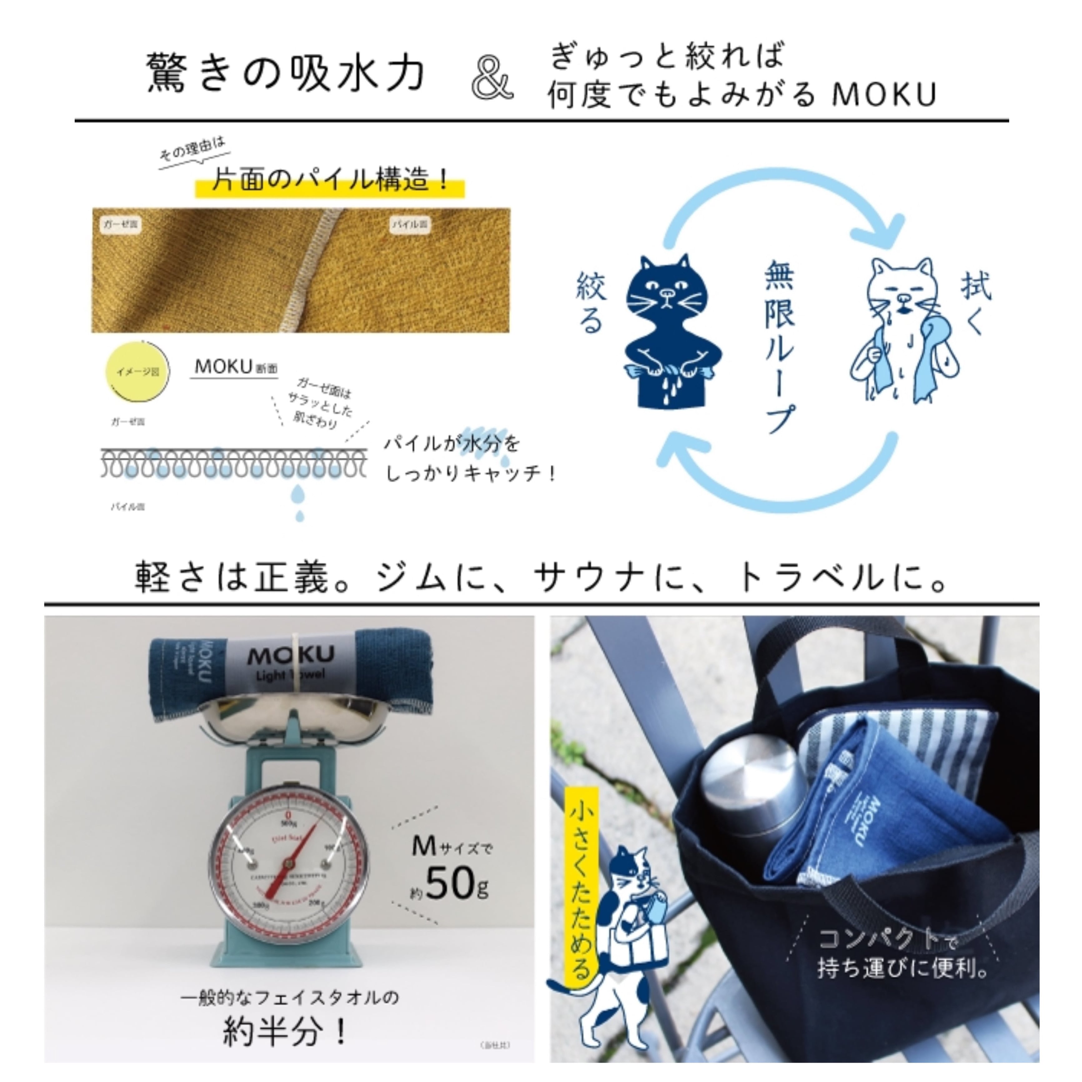 kontex MOKU フェイスタオル | Zakka so-la