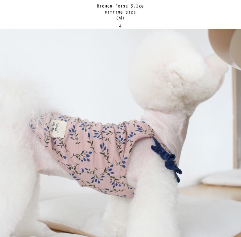 【SALE】フルーツフリルタンクトップ S ~ XL 2color /  犬服 夏 新作 おしゃれ ドッグウェア 可愛い 犬の服 小型犬 中型犬 ペット用品 ペット洋服