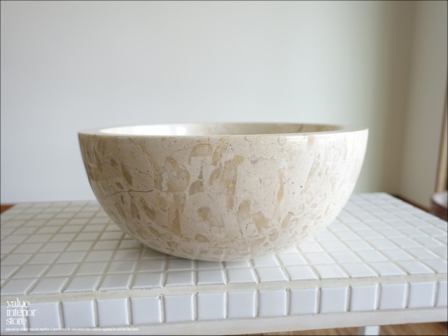 天然大理石 洗面ボウル ivfl/30cm ウォッシュボウル 手洗い鉢 手洗器 洗面器 手洗いボウル トイレ用品 お手洗い用 マーブル Φ30 × H12.5cm