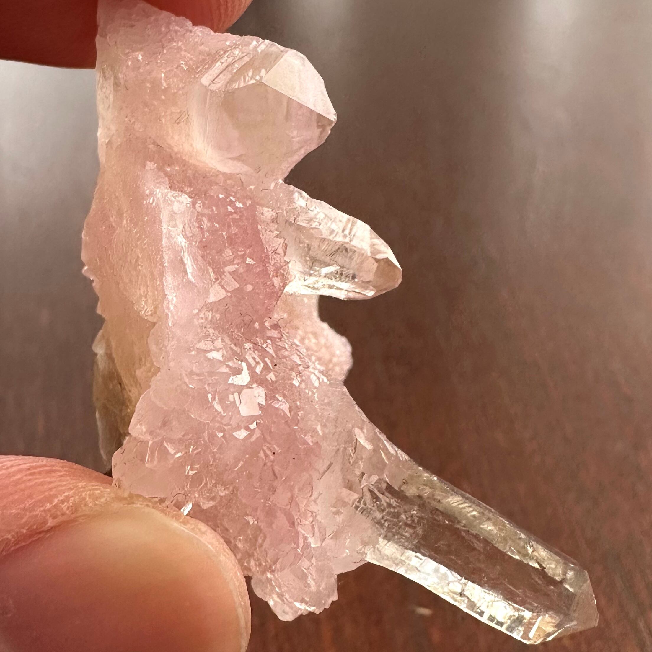 ローズクォーツ / スモーキークォーツ / マイカ【Smoky Quartz with