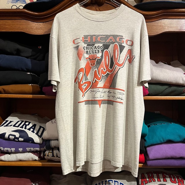 1990's ©︎SuperShirts "CHICAGO BULLS" Tshirts L USA製 D1244