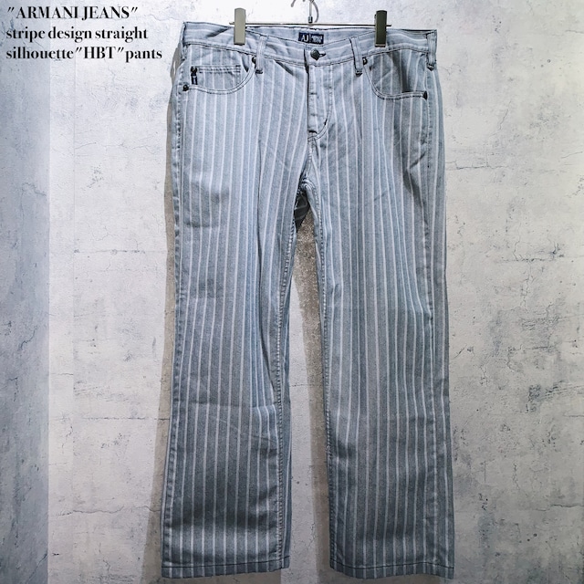 "ARMANI JEANS"stripe design straight silhouette"HBT"pants