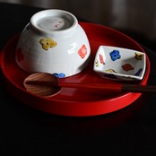 村田菜穂美作　めし碗 色絵小花3色もよう　［2104130002052］