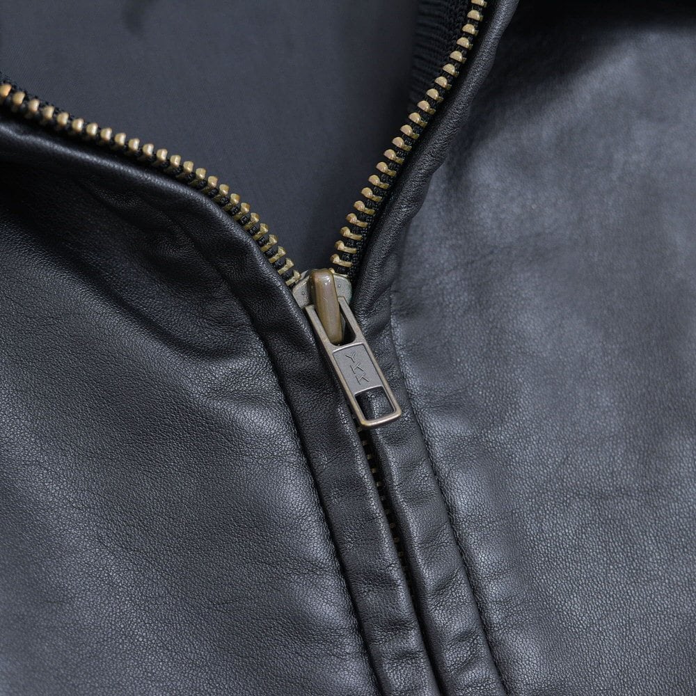 古着 90s vintage 異素材 ニット 切替 スウェード レザージャケット