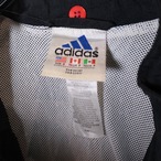 90s adidas マウンテンパーカー　ナイロン　黒×赤×黄色　ドローコーS
