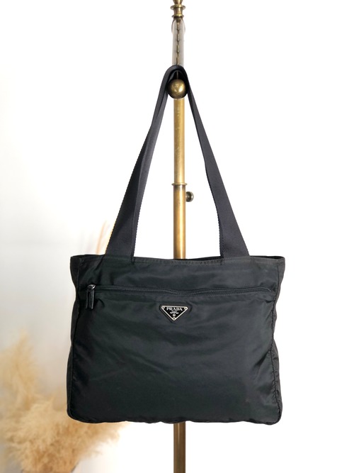 PRADA プラダ ハンドバッグ ブラック トライアングルロゴ ナイロン トートバッグ vintage ヴィンテージ オールド hszfkc