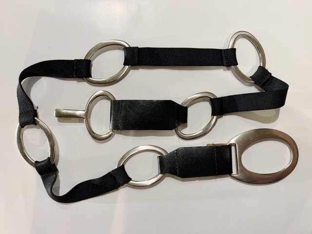 Vintage black × silver belt