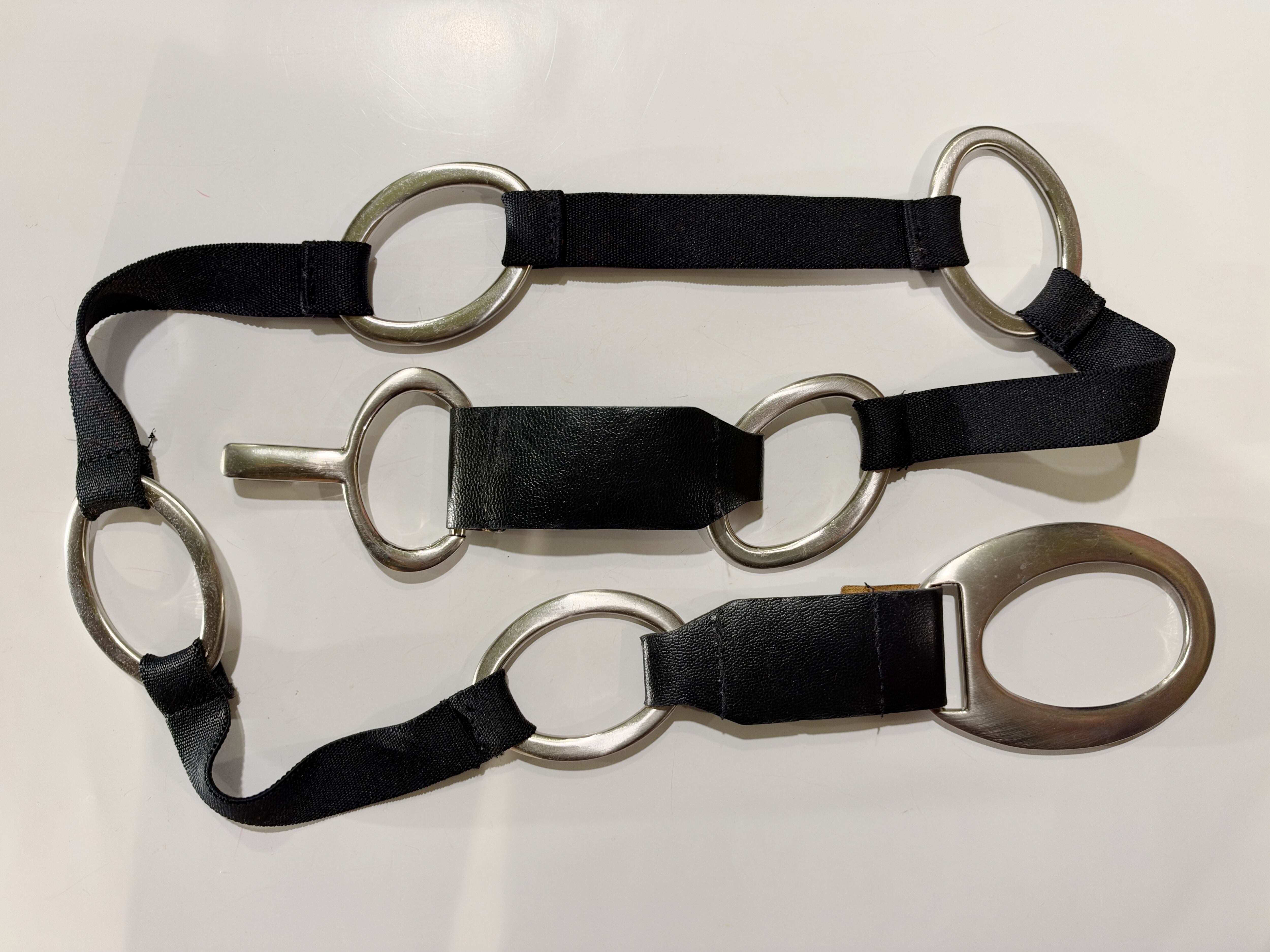 Vintage black × silver belt