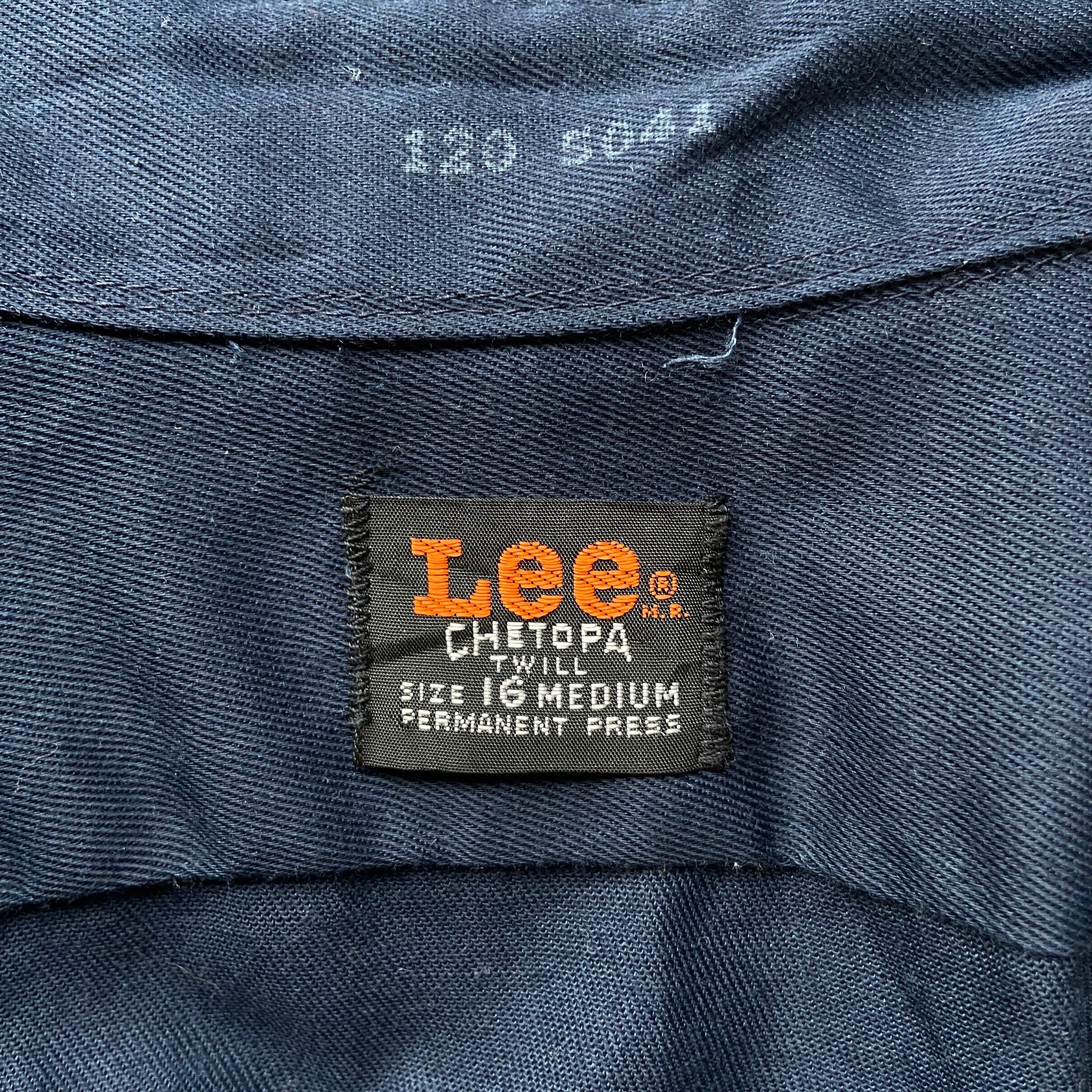 70年代 Lee リー CHETOPA 無地 長袖 ワークシャツ メンズL相当 古着