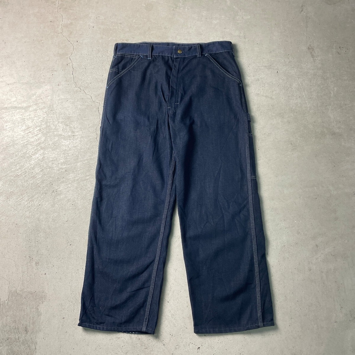 70年代 Sears シアーズ デニムペインターパンツ バットダイ メンズW36 