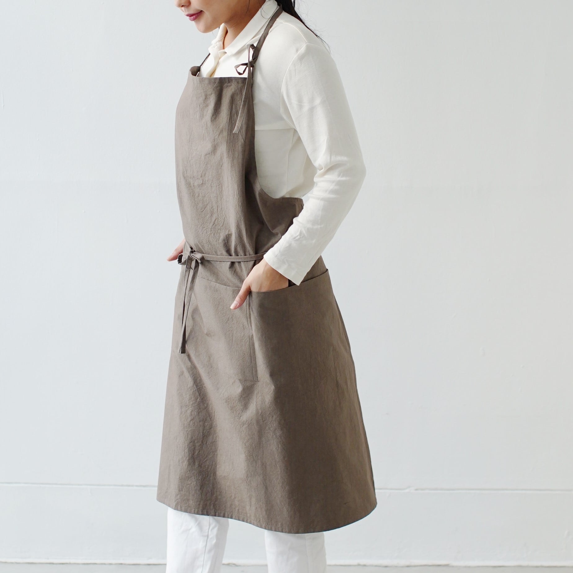 チムニーエプロン chimney apron / コットン cotton / brown・gray