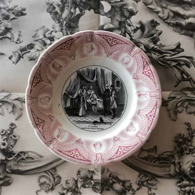 1875s~ Sarreguemines 聖人と聖人と聖人たちのプレートc サルグミンヌ