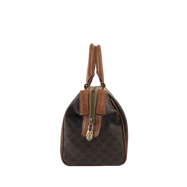 CELINE セリーヌ マカダム ハンドバッグ ブラウン 2way PVCレザー ミニボストン vintage ヴィンテージ オールド 2dn4ih