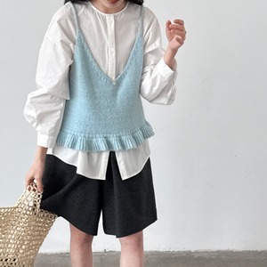 frill-hem knit camisole　J00505
