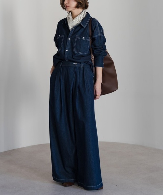 ワイドシルエットデニムパンツ