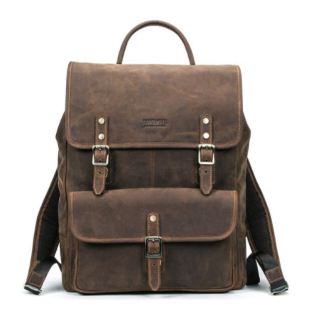 Crazy horse leather backpack