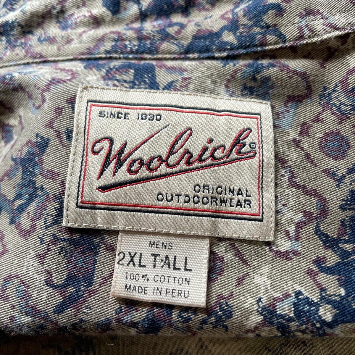 90年代 WOOLRICH ウールリッチ 総柄 アニマル 熊 鹿 オオカミ 長袖