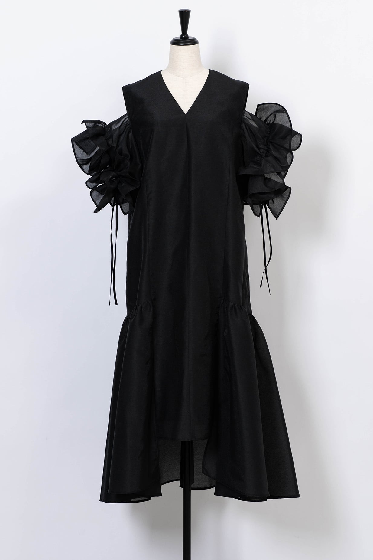 Arobe Sheer Frill Dress BLACK ワンピース Sheer Frill Dress BLACK | Arobe OFFICIAL ONLINE STORE
