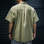 Short Sleeve Open Collar Box Silhouette Shirt ◇3color H0318