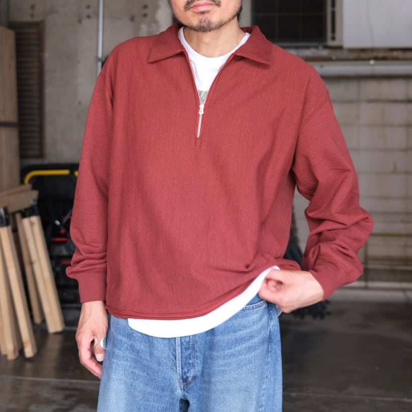 ULTERIOR” FADED SILKY TERRY RW HALF ZIP P/O” | Lapel online store