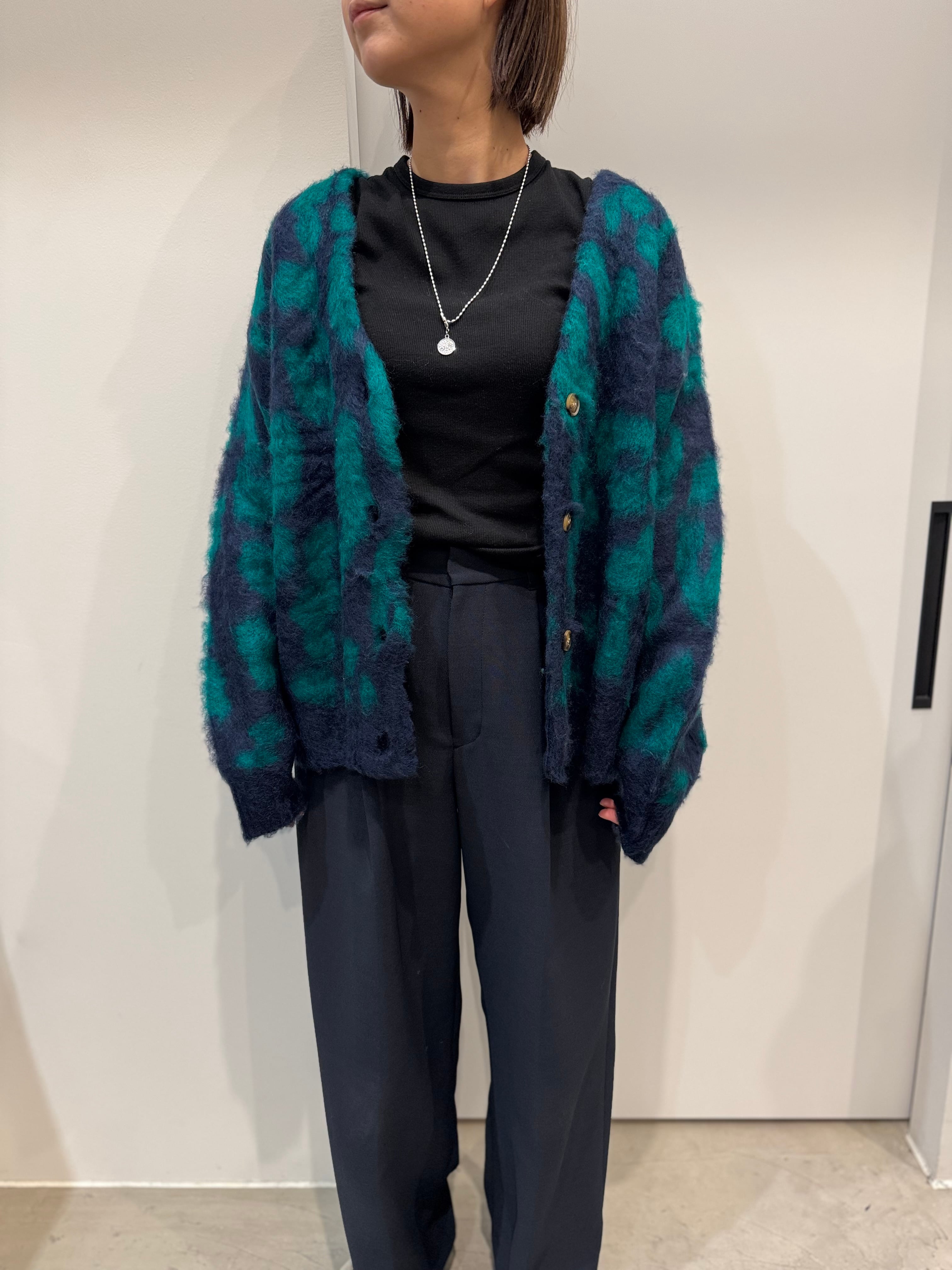 【SELECT】レオパード柄ニットカーディガン