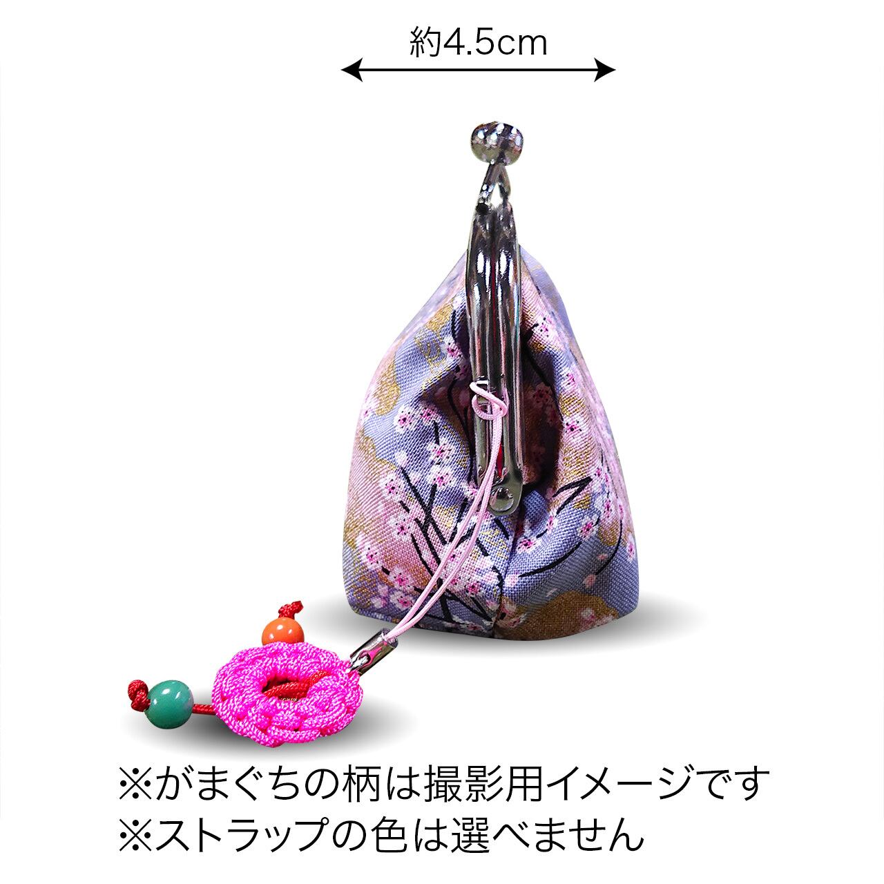 がま口財布 小銭入れ【花がら紋】茅の輪ストラップ付き。 | 和小物