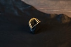 【soul;solid】Brass clasp シリーズ ”ワンタッチ真鍮がま口ミニポーチ” col.black #栃木レザー
