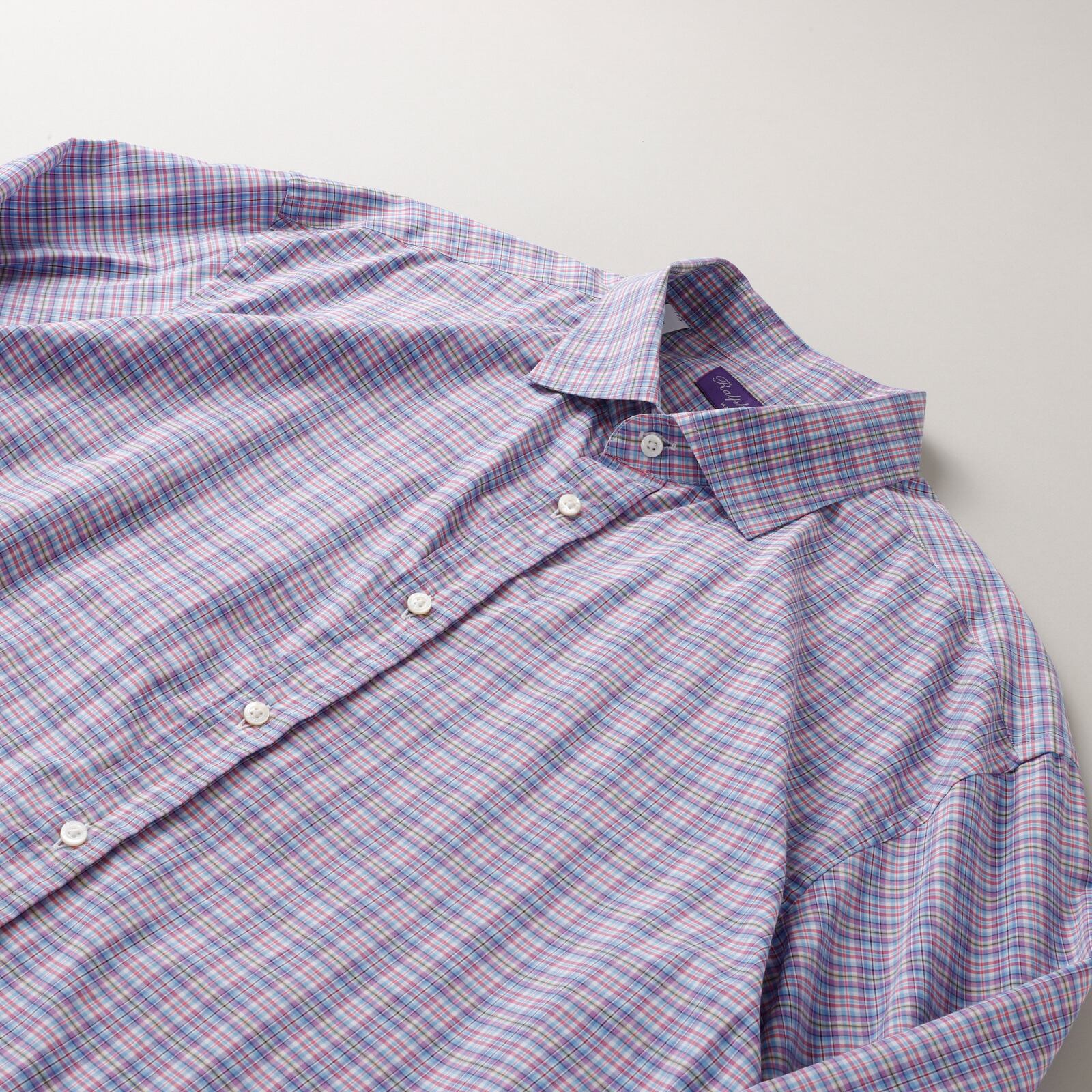 未使用】Ralph Lauren Purple Label special cotton check shirt made