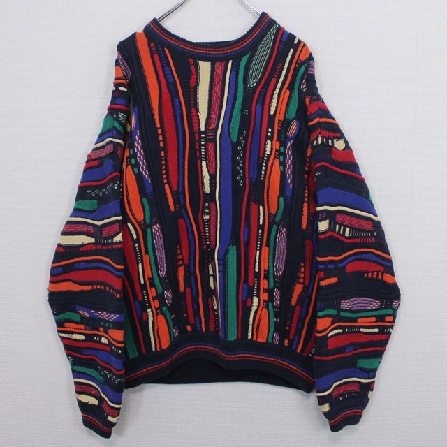 【Caka act2】Crazy Pattern Vintage Loose 3D Knit